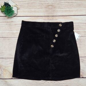 NEW!!! Women's black corduroy skirt with buttons Sz.L